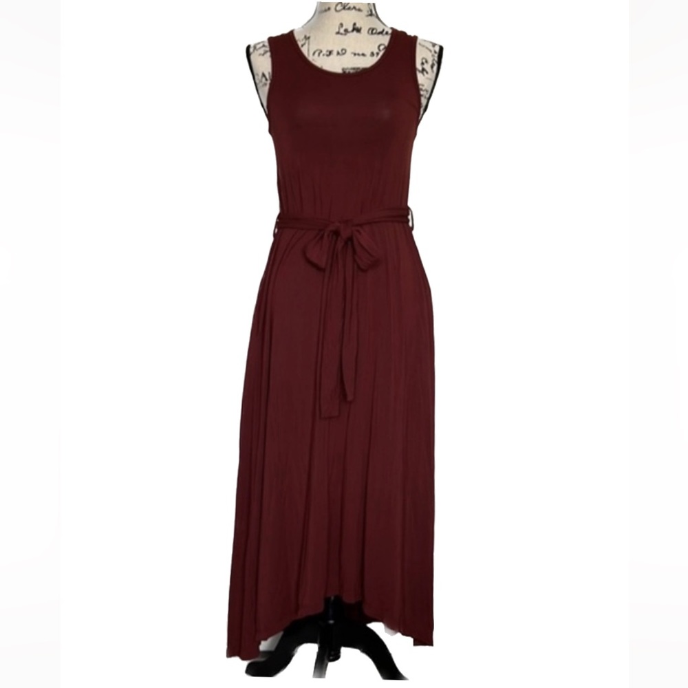 💥NWOT KiraGrace Belted Dress Maroon Size Small